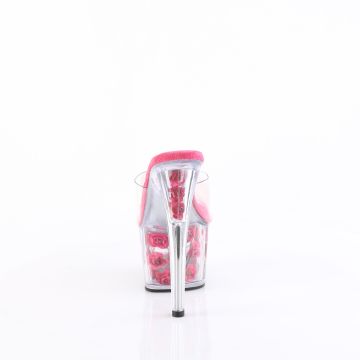 Růžové sexy pantofle s květy ADO701FL/C/HP | ADORE-701FL Pleaser - zezadu Růžové sexy pantofle s květy ADO701FL/C/HP | ADORE-701FL Pleaser - zezadu