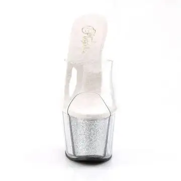 Stříbrné sexy boty na platformě a podpatku ADO701G/C/S | ADORE-701G Pleaser - zepředu