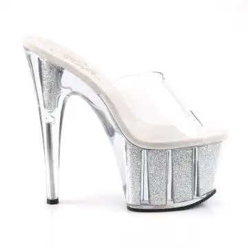 Stříbrné sexy boty na platformě a podpatku ADO701G/C/S | ADORE-701G Pleaser - z vnějšku