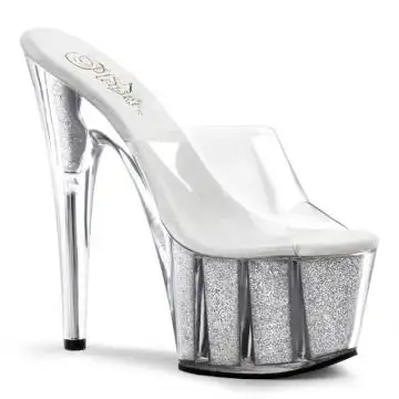 Stříbrné sexy boty na platformě a podpatku ADO701G/C/S | ADORE-701G Pleaser