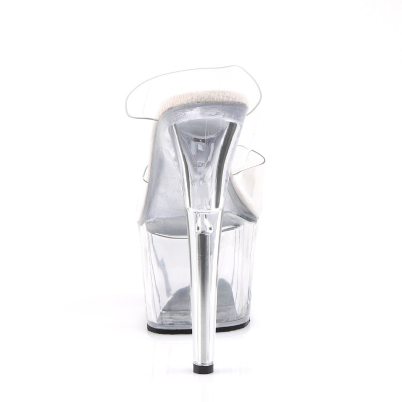 Průhledné sexy pantofle se dvěma pásky ADO702/C/M | ADORE-702 Pleaser - zezadu