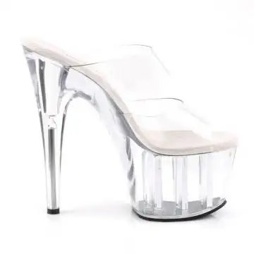 Průhledné sexy pantofle se dvěma pásky ADO702/C/M | ADORE-702 Pleaser - z vnějšku