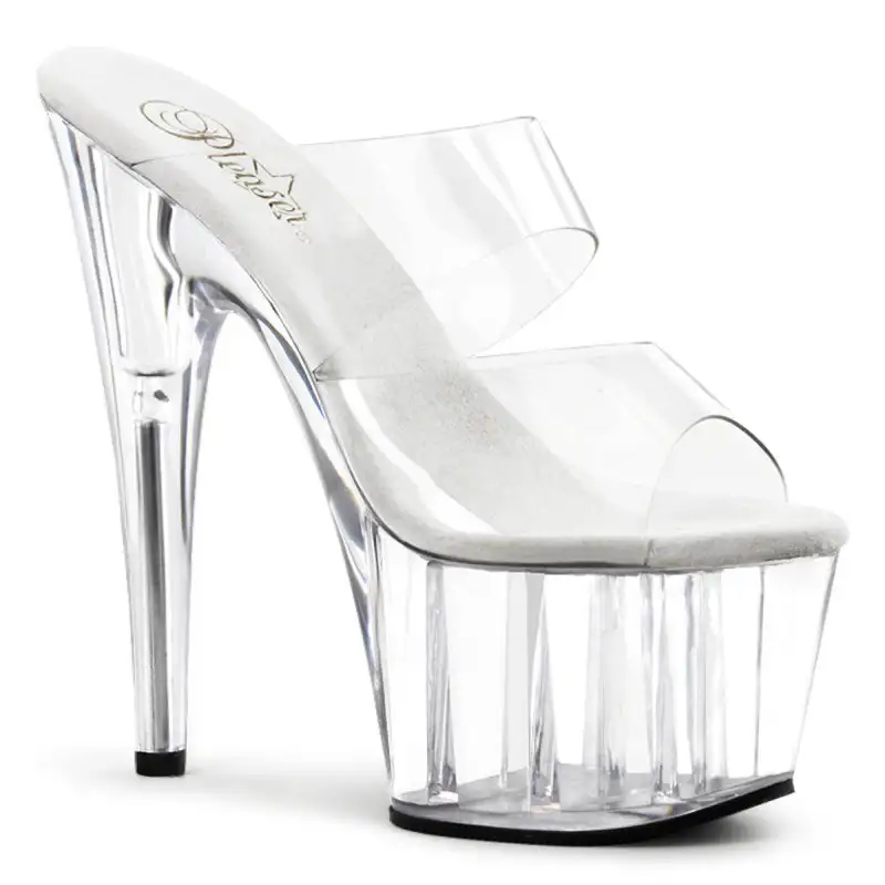 Průhledné sexy pantofle se dvěma pásky ADO702/C/M