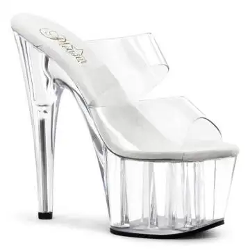 Průhledné sexy pantofle se dvěma pásky ADO702/C/M | ADORE-702 Pleaser