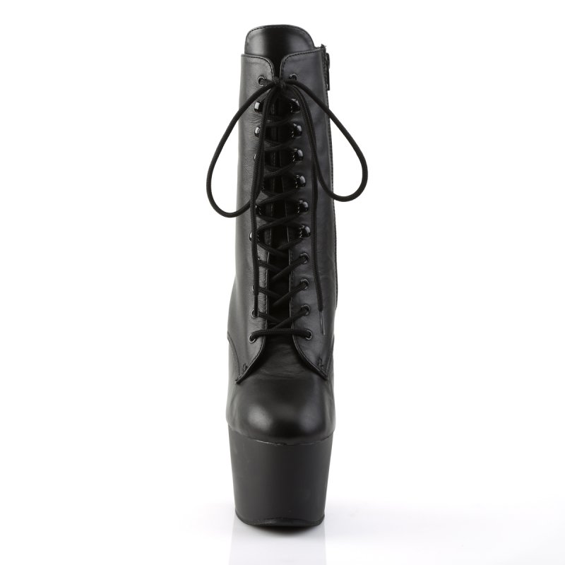 Černé kožené taneční kozačky ADO1020/B/LE | ADORE-1020 Pleaser - zepředu