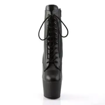 Černé kožené taneční kozačky ADO1020/B/LE | ADORE-1020 Pleaser - zepředu