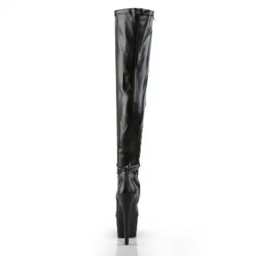 Černé matné erotické kozačky ADO3000/B/PU | ADORE-3000 Pleaser - zezadu
