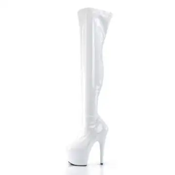 Bílé erotické kozačky ADO3000/W/M | ADORE-3000 Pleaser - z vnitřku