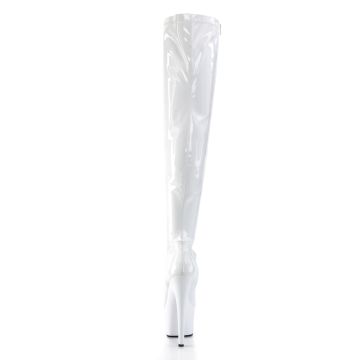 Bílé erotické kozačky ADO3000/W/M | ADORE-3000 Pleaser - zezadu Bílé erotické kozačky ADO3000/W/M | ADORE-3000 Pleaser - zezadu