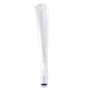 Bílé erotické kozačky ADO3000/W/M | ADORE-3000 Pleaser - zepředu Bílé erotické kozačky ADO3000/W/M | ADORE-3000 Pleaser - zepředu