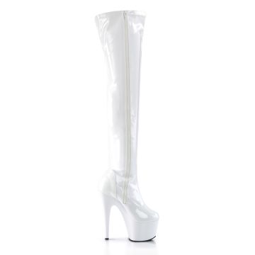 Bílé erotické kozačky ADO3000/W/M | ADORE-3000 Pleaser - z vnějšku Bílé erotické kozačky ADO3000/W/M | ADORE-3000 Pleaser - z vnějšku