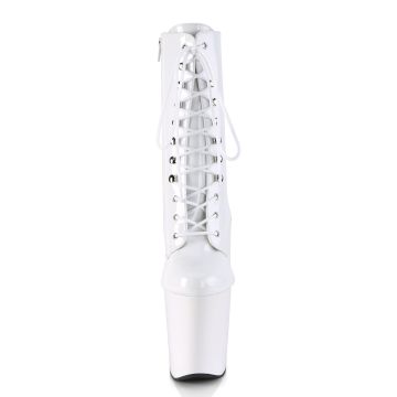 Bílé taneční kozačky XTM1020/W/M | XTREME-1020 Pleaser - zepředu Bílé taneční kozačky XTM1020/W/M | XTREME-1020 Pleaser - zepředu
