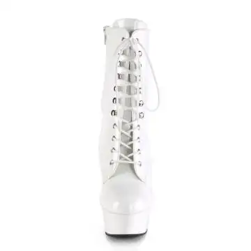 Bílé taneční kozačky DEL1020/W/M | DELIGHT-1020 Pleaser - zepředu