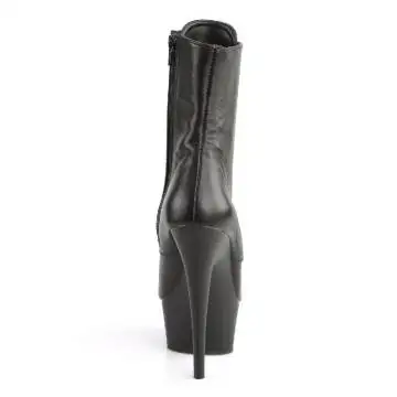 Černé kožené taneční kozačky DEL1020/B/LE | DELIGHT-1020 Pleaser - zezadu