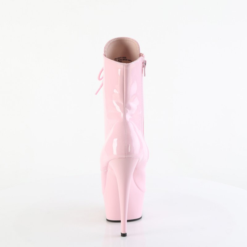 Růžové taneční kozačky DEL1020/BP/M | DELIGHT-1020 Pleaser - zezadu