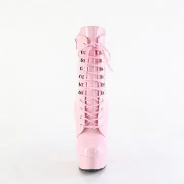 Růžové taneční kozačky DEL1020/BP/M | DELIGHT-1020 Pleaser - zepředu