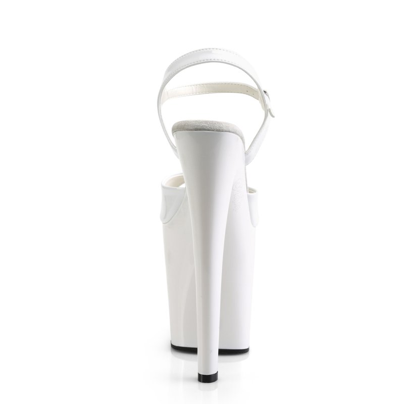 Bílé sexy boty na podpatku XTM809/W/M | XTREME-809 Pleaser - zezadu