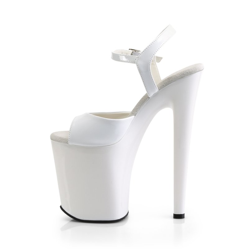 Bílé sexy boty na podpatku XTM809/W/M | XTREME-809 Pleaser - z vnitřku