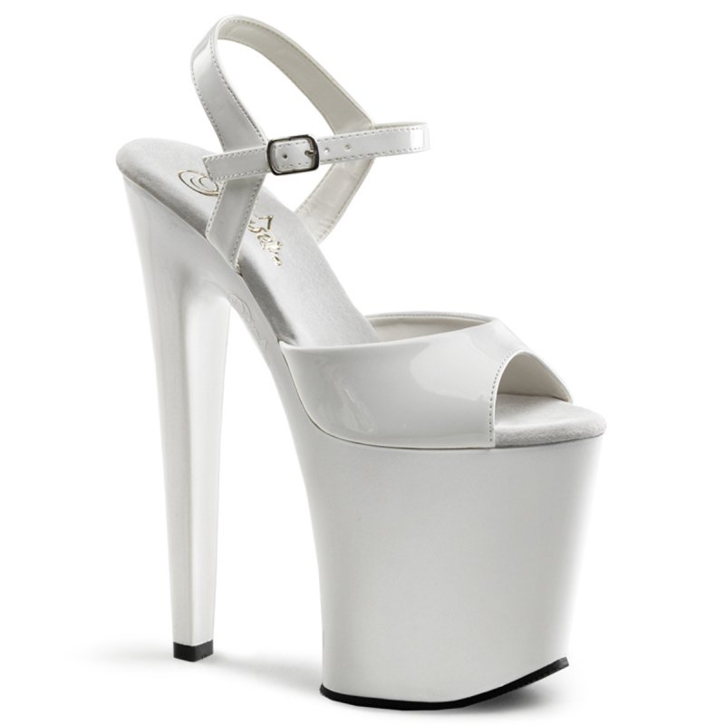 Bílé sexy boty na podpatku XTM809/W/M | XTREME-809 Pleaser