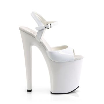Bílé sexy boty na podpatku XTM809/W/M | XTREME-809 Pleaser - z vnějšku