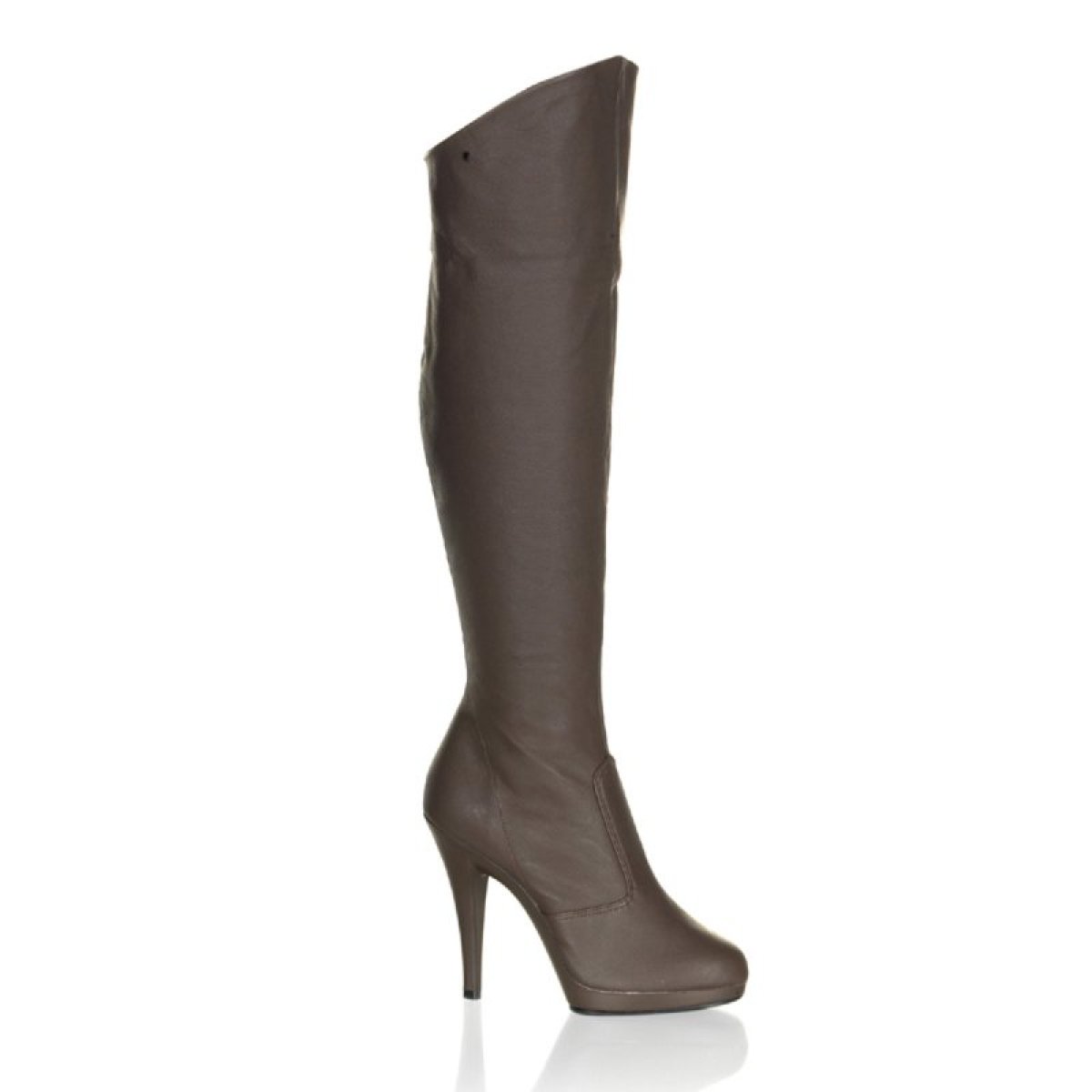 Hnědé kožené kozačky FLA2010/BN/LE | FLAIR-2010 Fabulicious