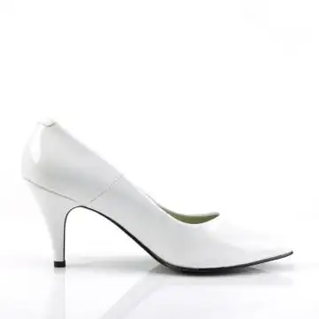 Bílé lodičky na podpatku PUMP420/W | PUMP-420 Pleaser - z vnějšku