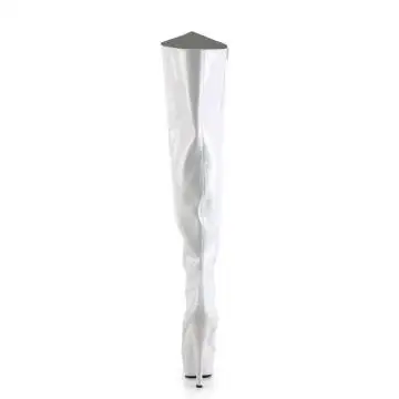 Bílé erotické kozačky na platformě Pleaser KISS3010/W/M | KISS-3010 Pleaser - zezadu