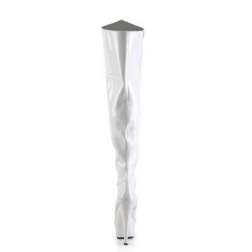 Bílé erotické kozačky na platformě Pleaser KISS3010/W/M | KISS-3010 - zezadu