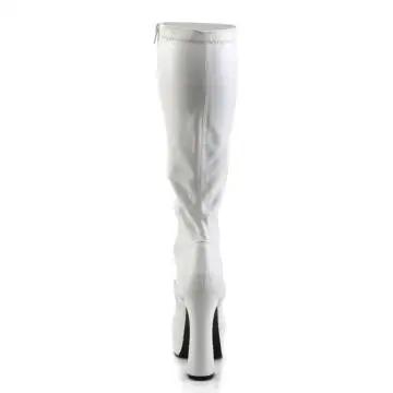 Bílé matné kozačky ELE2000Z/W/PU Pleaser | ELECTRA-2000Z Pleaser - zezadu