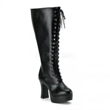 Černé matné rozšířené dámské kozačky EXO2020X/B/PU | EXOTICA-2020X Pleaser