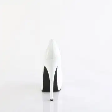 Bílé lakované lodičky TEE06/W | TEEZE-06 Bordello - zezadu