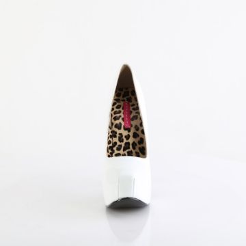 Bílé lakované lodičky TEE06/W | TEEZE-06 Bordello - zepředu