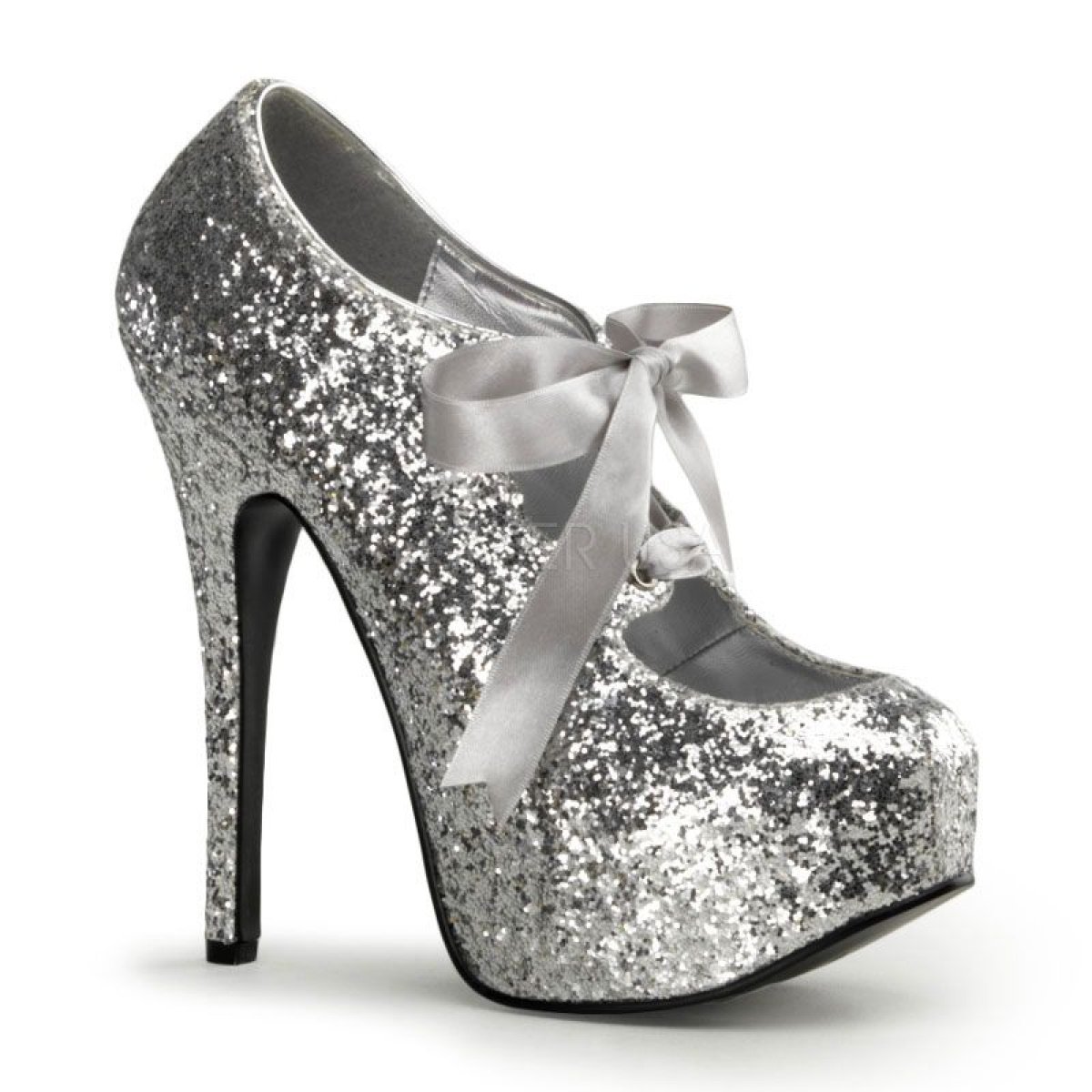 Stříbrné dámské lodičky TEE10G/S s glitry | TEEZE-10G Pleaser
