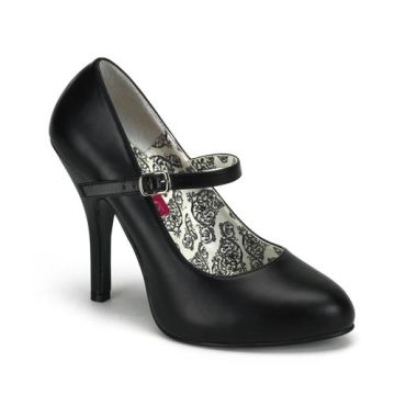 TEMPT-35/B/PU Dámské černé matné lodičky na vysokém podpatku Pleaser
