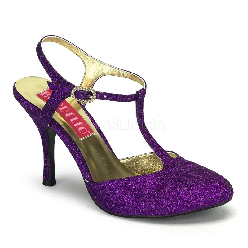 VIOLETTE-12G/PUR purpurové dámské lodičky na středním podpatku