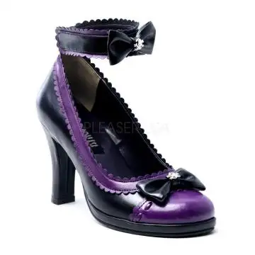 Černo-fialové retro lodičky GLAM40/BPUR/PU | GLAM-40 Pleaser