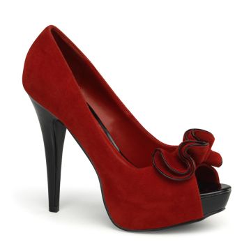 LOLITA-10 červené sexy lodičky na podpatku a nízké platformě Pleaser