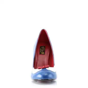 Modré námořnické retro lodičky SMITT05/NBWPU | SMITTEN-05 Pin Up Couture - zepředu