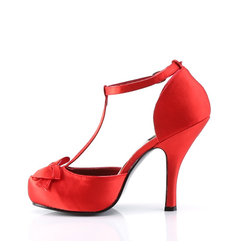 Červené saténové retro lodičky CUTIE12/RSA | CUTIEPIE-12 Pin Up Couture - z vnitřku