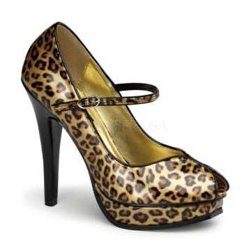 PLEASURE-02/GPT dámské lodičky na podpatku zlatý leopard Pleaser
