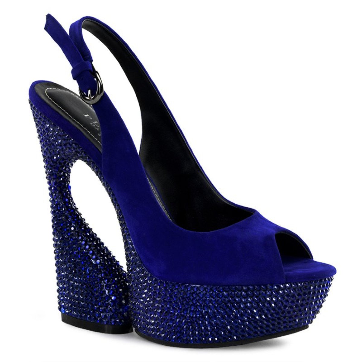 SWAN-654DM luxusní moderní obuv na podpatku a platformě modrá barva | SWAN-654DM Pleaser Day & Night