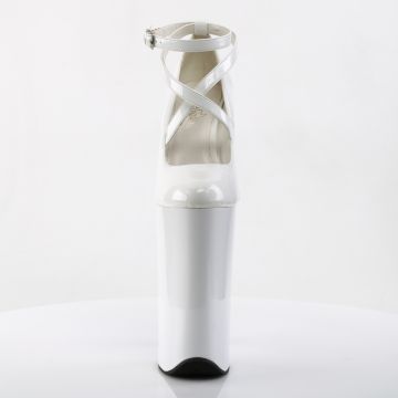 Bílé lodičky na nejvyšším podpatku BEY087/W/M | BEYOND-087 Pleaser - zepředu