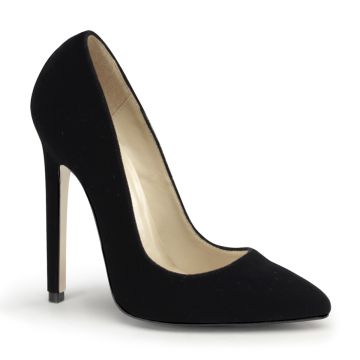 SEXY-20/BVEL černé sametové dámské lodičky na vysokém podpatku Pleaser