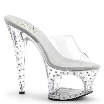 MOON-701SDT/C/M průhledné sexy boty na podpatku a platformě Pleaser