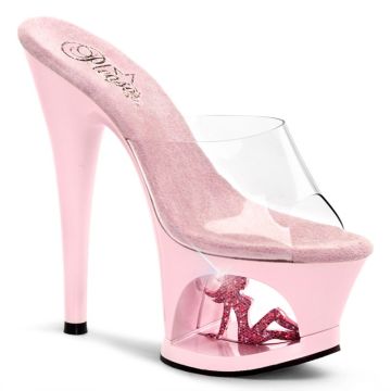 MOON-701TG/C/BP růžové sexy boty na podpatku a platformě Pleaser