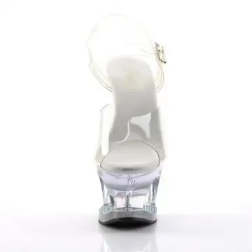 Průhledné sexy boty na podpatku a platformě MOON708DM/C/M | MOON-708DM Pleaser - zepředu