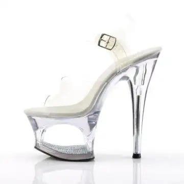 Průhledné sexy boty na podpatku a platformě MOON708DM/C/M | MOON-708DM Pleaser - z vnitřku