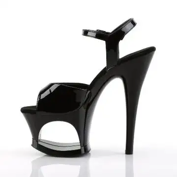 Černé sandály na podpatku a platformě MOON709/B/M | MOON-709 Pleaser - z vnitřku