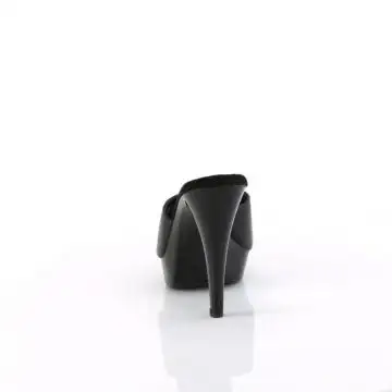 Černé kožené pantofle na podpatku CTAIL501L/BLE/M | COCKTAIL-501L Fabulicious - zezadu