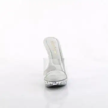 Průhledné luxusní pantofle CTAIL501SDT/C/M | COCKTAIL-501SDT Fabulicious - zepředu